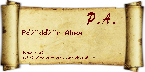 Pödör Absa névjegykártya